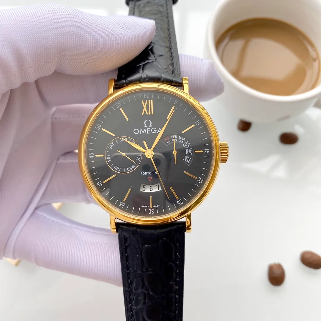 【Foreign Trade Import】💰1440! Omega (Exquisite and wise work) High-definition real shot 🎈🎈 Type: Exquisite men's watch (more excellent) Best design Strap: Genuine leather strap (more comfortable) Movement: Top mechanical movement (stable) Material: Mineral super strong mirror (wear-resistant) Real man's wise style Strong three-dimensional sense Special design Return with great reputation Size: 43mm diameter 12mm thick high-definition real shot! quality assurance!