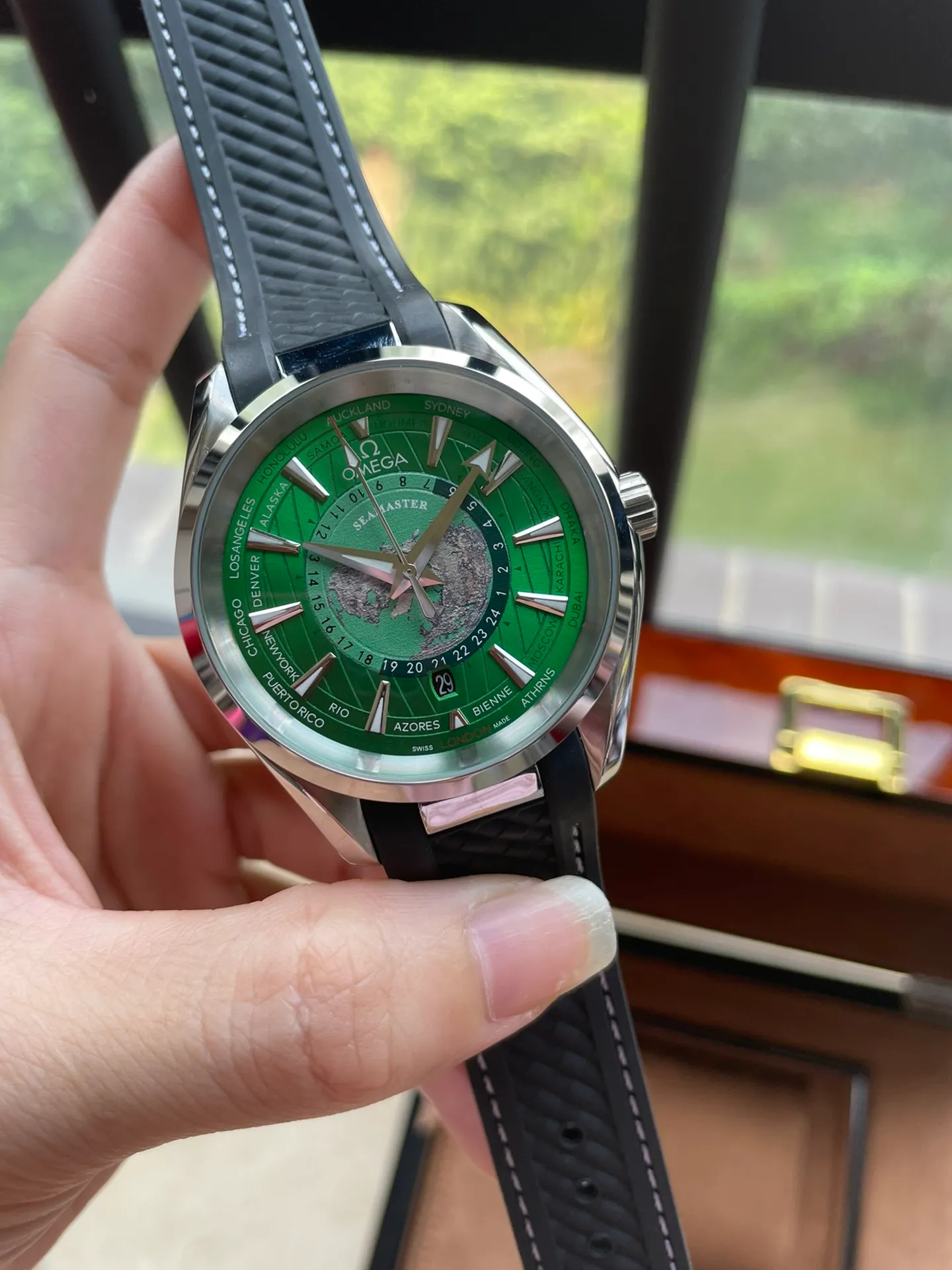 【High-end replica】💰1160! OMEGA-Omega Seamaster Series AQUA TEERA 150m 150m watch has a diameter of 41.5 mm (Earth surface - calendar display) 316L stainless steel original case (big factory case) original three-dimensional hour ding super luminous cowhide strap, rubber strap/316L stainless steel strap original buckle see-through fully automatic mechanical movement. Hot-selling items[strong]