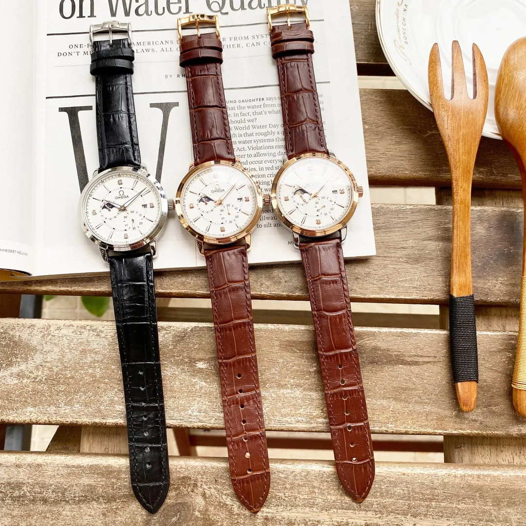 【High-end replica】💰1360! Omega's premium men's watch has a four-hand separated moon design, noble atmosphere, gentlemanly style, excellent quality, and is selling well all over the city. Using fully automatic mechanical movement, top-grade 316 stainless steel case, imported calfskin strap, mineral super mirror, size 40*13