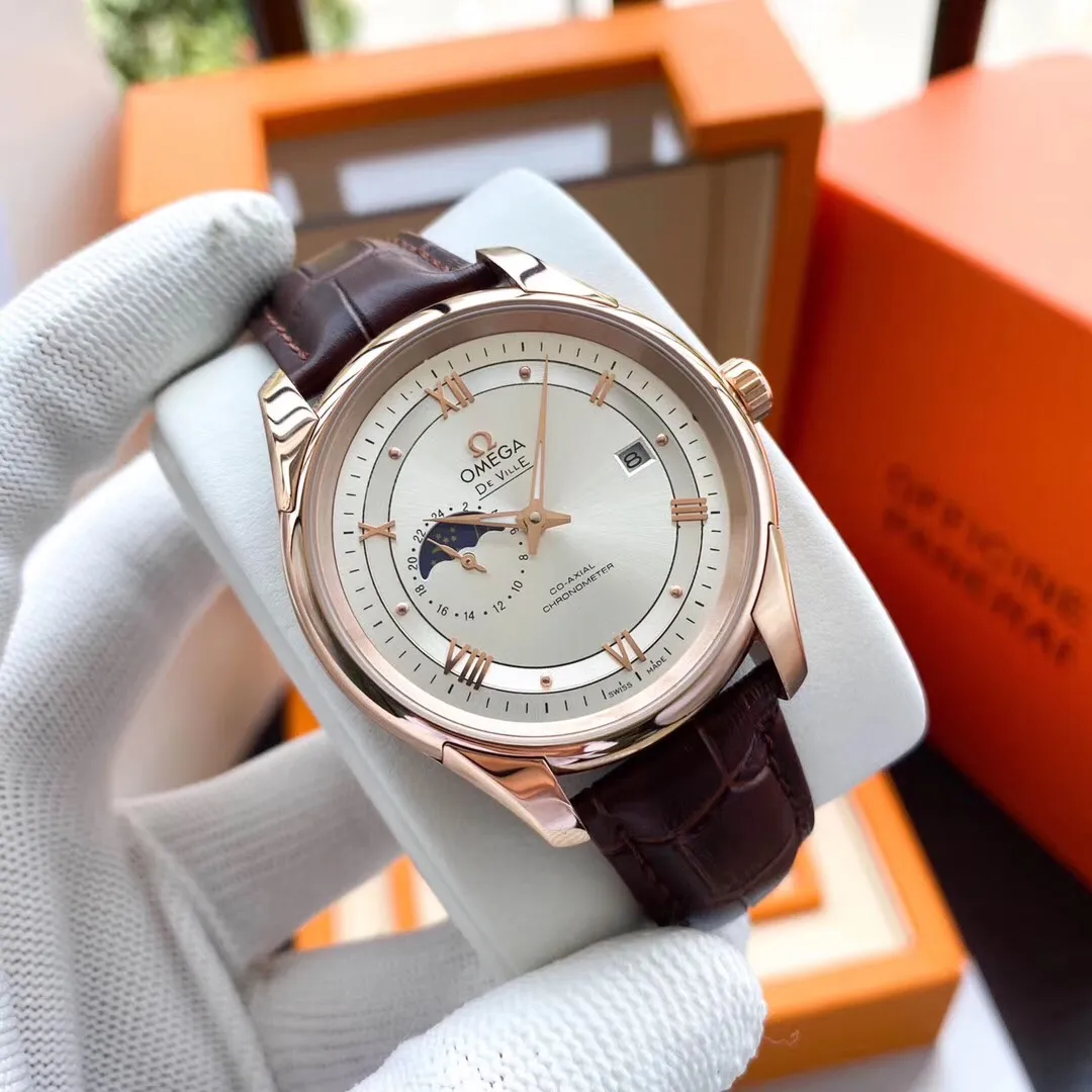 【Foreign trade import】💰1160! OMEGA-OMEGA ‼ ️Exquisite men's watch🌹🌹🌹Equipped with moon phase design, noble and gentlemanly style, excellent quality, hot selling all over the city. Adopting fully automatic mechanical movement, top-grade 316 stainless steel case, imported calfskin strap, mineral super mirror, size 40*13🔥The top products are constantly produced🔥