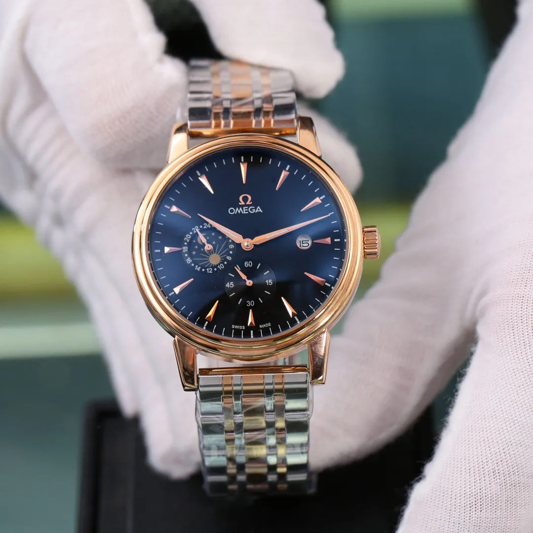 【Foreign Trade Import】💰1440! Omega (top quality, outstanding debut) 🎉🎉 [Type]: Boutique men's watch (top) exquisite [Strap]: Genuine leather & 316L stainless steel strap (durable) [Movement]: Top mechanical movement (stable) [Material]: Mineral super strong mirror (wear-resistant) Exquisite quality and generous style, excellent temperament, wise and exclusive [Size]: 42mm diameter, 12mm thick, hot sale! Welcome to reprint!