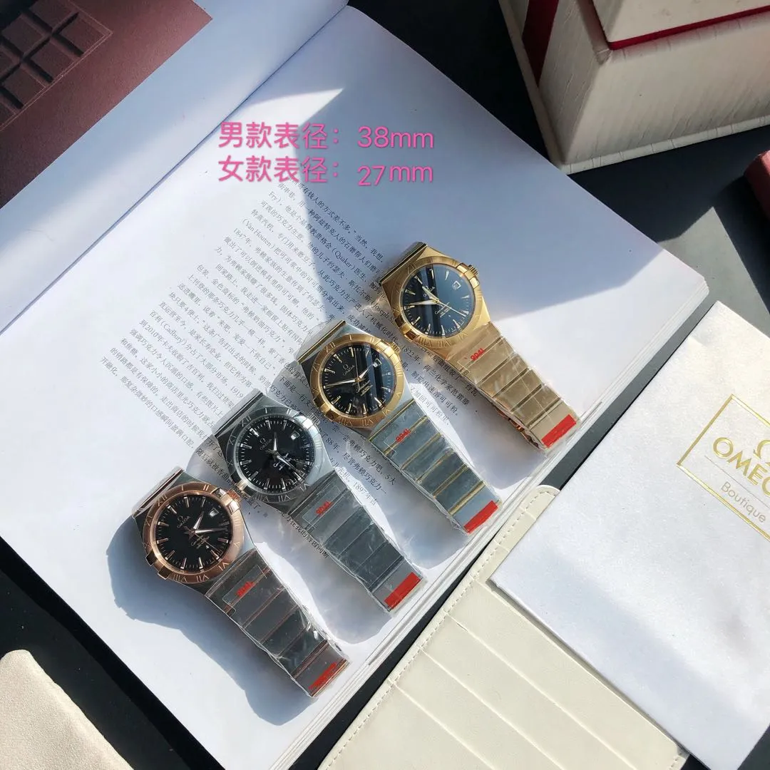 Constellation series couple watch. Men's size: 38/10.5mm. Women's size: 27/10.5mm [Annual masterpiece, classic hit] In 2020, GD produced another full series of high-quality products to fill the gap-Omega Constellation series fully automatic mechanical watch. It has been sharpened for ten years and never gives up! Another high-quality, ultra-affordable representative work produced by GD once again refreshes the "genuine appearance details, built-in new Citizen movement" [Movement] GD produces the entire network's exclusive replica Constellation series men's watch equipped with 💯 The new Citizen 8215 automatic mechanical movement, and the women's watch is equipped with 💯 The new Citizen 6T51 automatic mechanical movement, exclusive correction of the 8501 original automatic hammer, the kinetic energy of the movement is durable, and the travel time is accurate, ⭕️ Reworked [Case] 💯 Super waterproof, you can swim with confidence 🚰 316L stainless steel case, CNC cutting process for the same material bracelet, perfect shell shape and joints, replica craftsmanship, the thinnest workmanship of the same level of movement‼ ️ Equipped with a high-quality Swarovski crystal diamond ring (not an ordinary pickaxe stone), it is colorful under the sun [Details] The original strips and diamond sides are optional, and the original ones are all the same color. The bracelet is equipped with the only original folding clasp in its class, and the sapphire anti-scratch glass mirror reads clearly [Inventory] 1000+ in the whole series, long-term replenishment supply ⚠️Please look for the exclusive quality of GD products