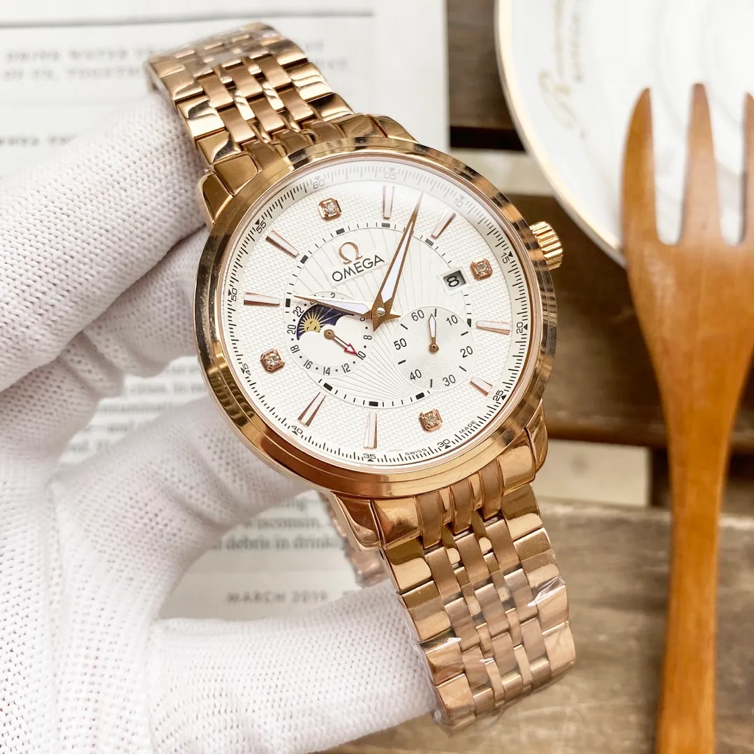 【High-end replica】💰1360! Omega's premium men's watch has a four-hand separated moon design, noble atmosphere, gentlemanly style, excellent quality, and is selling well all over the city. Using fully automatic mechanical movement, top-grade 316 stainless steel case, imported calfskin strap, mineral super mirror, size 40*13