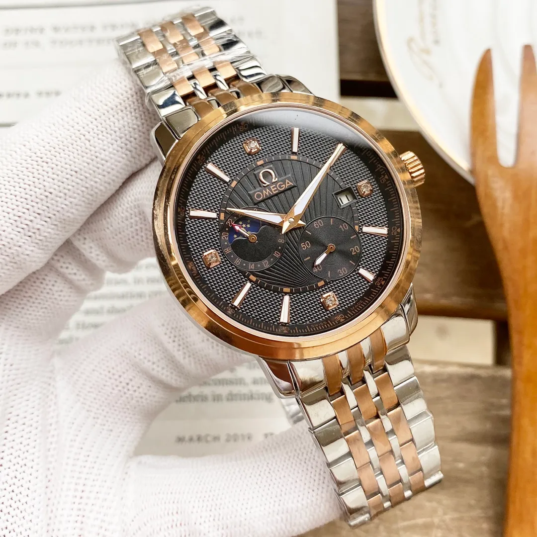 【High-end replica】💰1360! Omega's premium men's watch has a four-hand separated moon design, noble atmosphere, gentlemanly style, excellent quality, and is selling well all over the city. Using fully automatic mechanical movement, top-grade 316 stainless steel case, imported calfskin strap, mineral super mirror, size 40*13