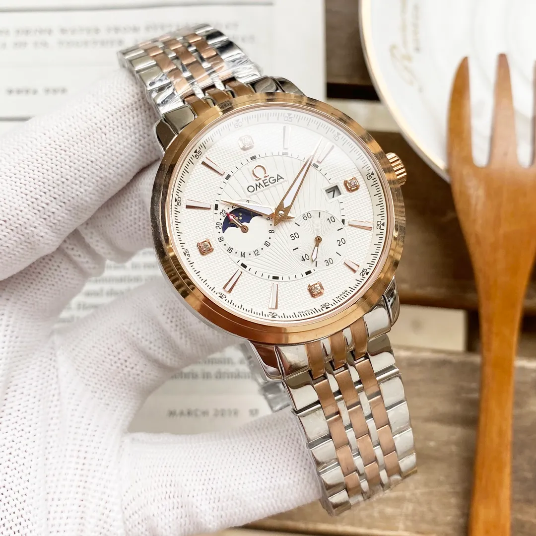 【High-end replica】💰1360! Omega's premium men's watch has a four-hand separated moon design, noble atmosphere, gentlemanly style, excellent quality, and is selling well all over the city. Using fully automatic mechanical movement, top-grade 316 stainless steel case, imported calfskin strap, mineral super mirror, size 40*13