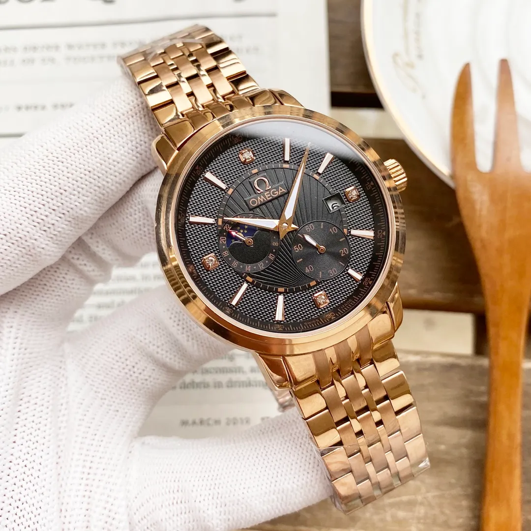 【High-end replica】💰1360! Omega's premium men's watch has a four-hand separated moon design, noble atmosphere, gentlemanly style, excellent quality, and is selling well all over the city. Using fully automatic mechanical movement, top-grade 316 stainless steel case, imported calfskin strap, mineral super mirror, size 40*13