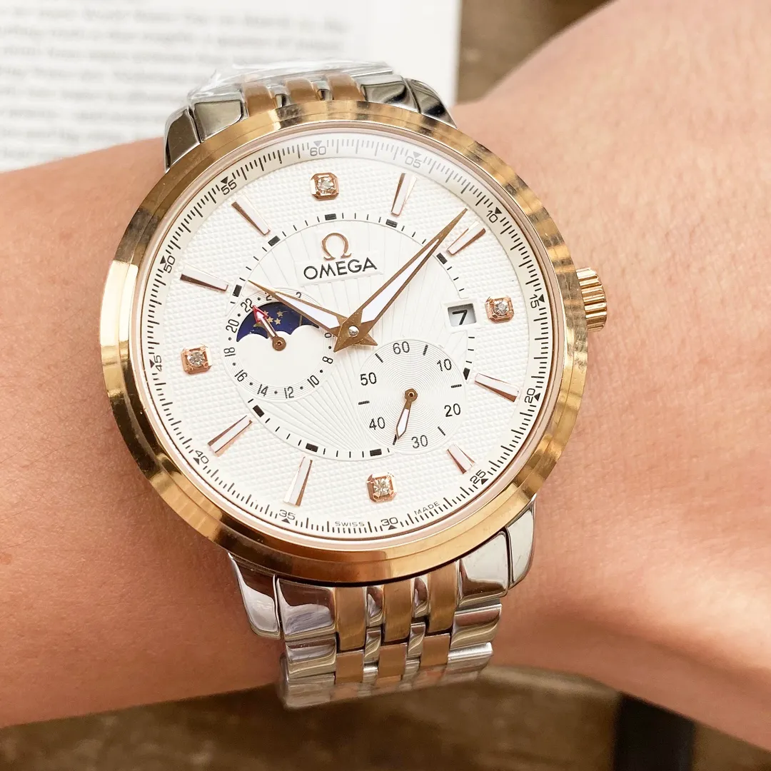 【High-end replica】💰1360! Omega's premium men's watch has a four-hand separated moon design, noble atmosphere, gentlemanly style, excellent quality, and is selling well all over the city. Using fully automatic mechanical movement, top-grade 316 stainless steel case, imported calfskin strap, mineral super mirror, size 40*13