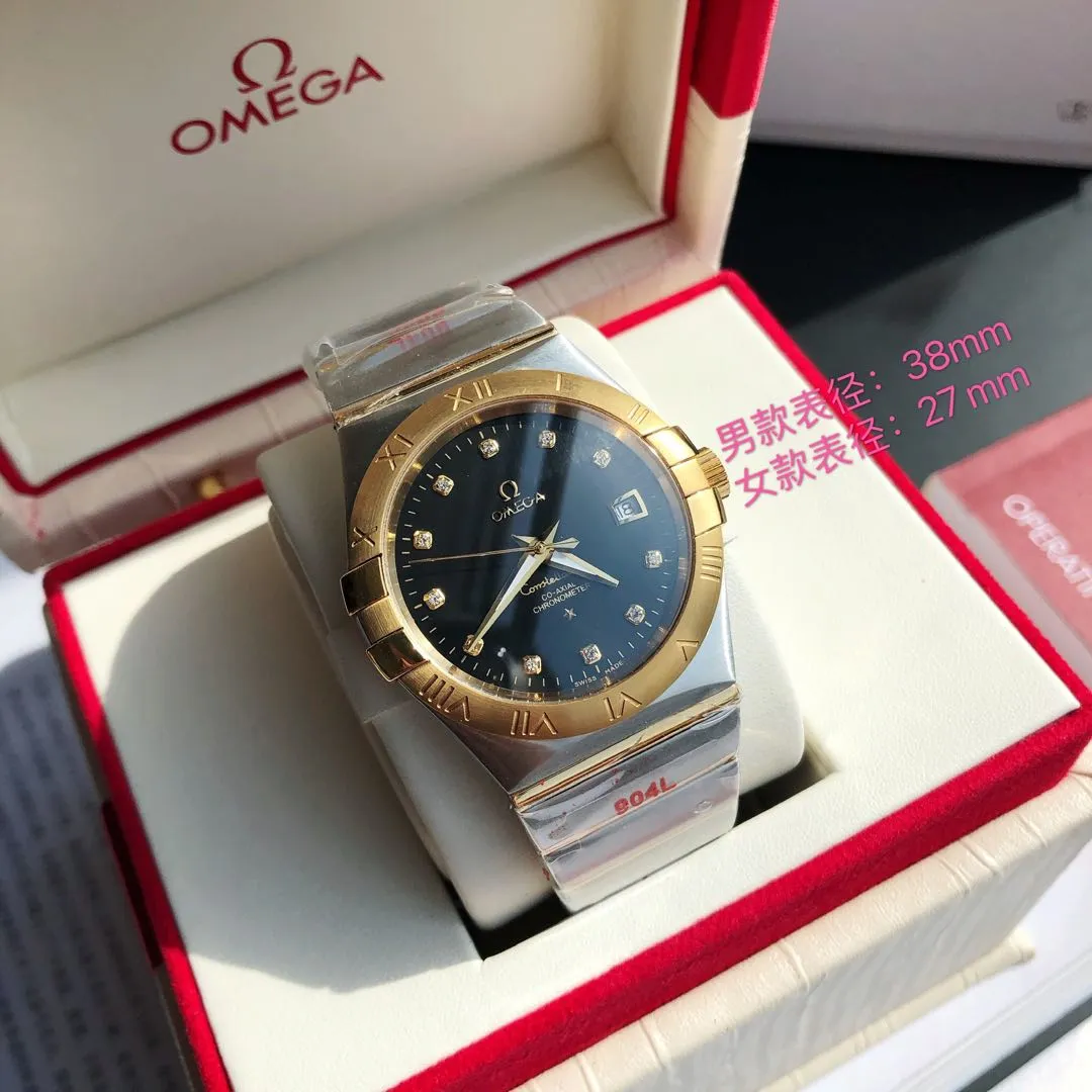 Constellation series couple watch. Men's size: 38/10.5mm. Women's size: 27/10.5mm [Annual masterpiece, classic hit] In 2020, GD produced another full series of high-quality products to fill the gap-Omega Constellation series fully automatic mechanical watch. It has been sharpened for ten years and never gives up! Another high-quality, ultra-affordable representative work produced by GD once again refreshes the "genuine appearance details, built-in new Citizen movement" [Movement] GD produces the entire network's exclusive replica Constellation series men's watch equipped with 💯 The new Citizen 8215 automatic mechanical movement, and the women's watch is equipped with 💯 The new Citizen 6T51 automatic mechanical movement, exclusive correction of the 8501 original automatic hammer, the kinetic energy of the movement is durable, and the travel time is accurate, ⭕️ Reworked [Case] 💯 Super waterproof, you can swim with confidence 🚰 316L stainless steel case, CNC cutting process for the same material bracelet, perfect shell shape and joints, replica craftsmanship, the thinnest workmanship of the same level of movement‼ ️ Equipped with a high-quality Swarovski crystal diamond ring (not an ordinary pickaxe stone), it is colorful under the sun [Details] The original strips and diamond sides are optional, and the original ones are all the same color. The bracelet is equipped with the only original folding clasp in its class, and the sapphire anti-scratch glass mirror reads clearly [Inventory] 1000+ in the whole series, long-term replenishment supply ⚠️Please look for the exclusive quality of GD products