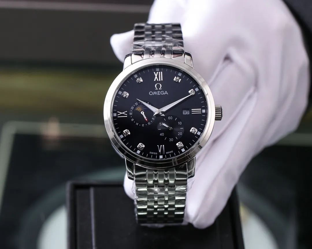 【Foreign trade import】💰1320! Omega (exquisite, wise work) values ​​quality Type: Exquisite men's watch (more excellent) Best design Strap: Genuine cowhide/316L stainless steel strap (more durable) Very popular Movement: Top mechanical movement (stable) Material: Mineral super strong mirror (wear-resistant) Real man's wise style Strong three-dimensional sense Special design Return with great reputation Size: 40mm diameter 12mm thick Smart launch! Welcome to reprint!
