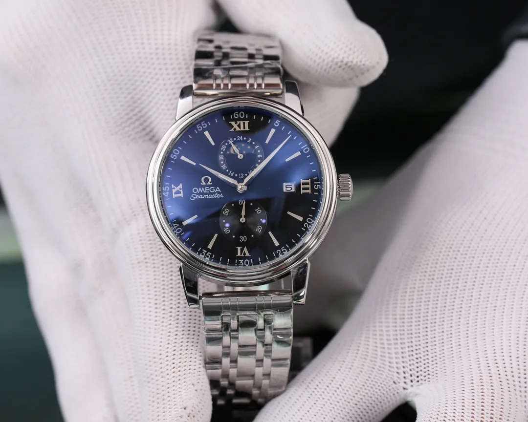 【Foreign Trade Import】💰1440! Omega (top quality, outstanding debut) 🎉🎉 [Type]: Boutique men's watch (top) exquisite [Strap]: Genuine leather & 316L stainless steel strap (durable) [Movement]: Top mechanical movement (stable) [Material]: Mineral super strong mirror (wear-resistant) Exquisite quality and generous style, excellent temperament, wise and exclusive [Size]: 42mm diameter, 12mm thick, hot sale! Welcome to reprint!