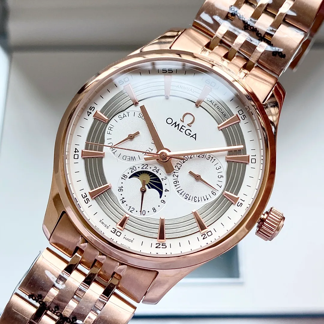 【High-end replica】💰1520! Omega-Omega men's watch equipped with imported fully automatic Citizen 8215 mechanical movement, wear-resistant and scratch-resistant sapphire mirror, 316L stainless steel case, stainless steel strap, fashionable design, business casual, size: diameter 40mm, thickness 12mm