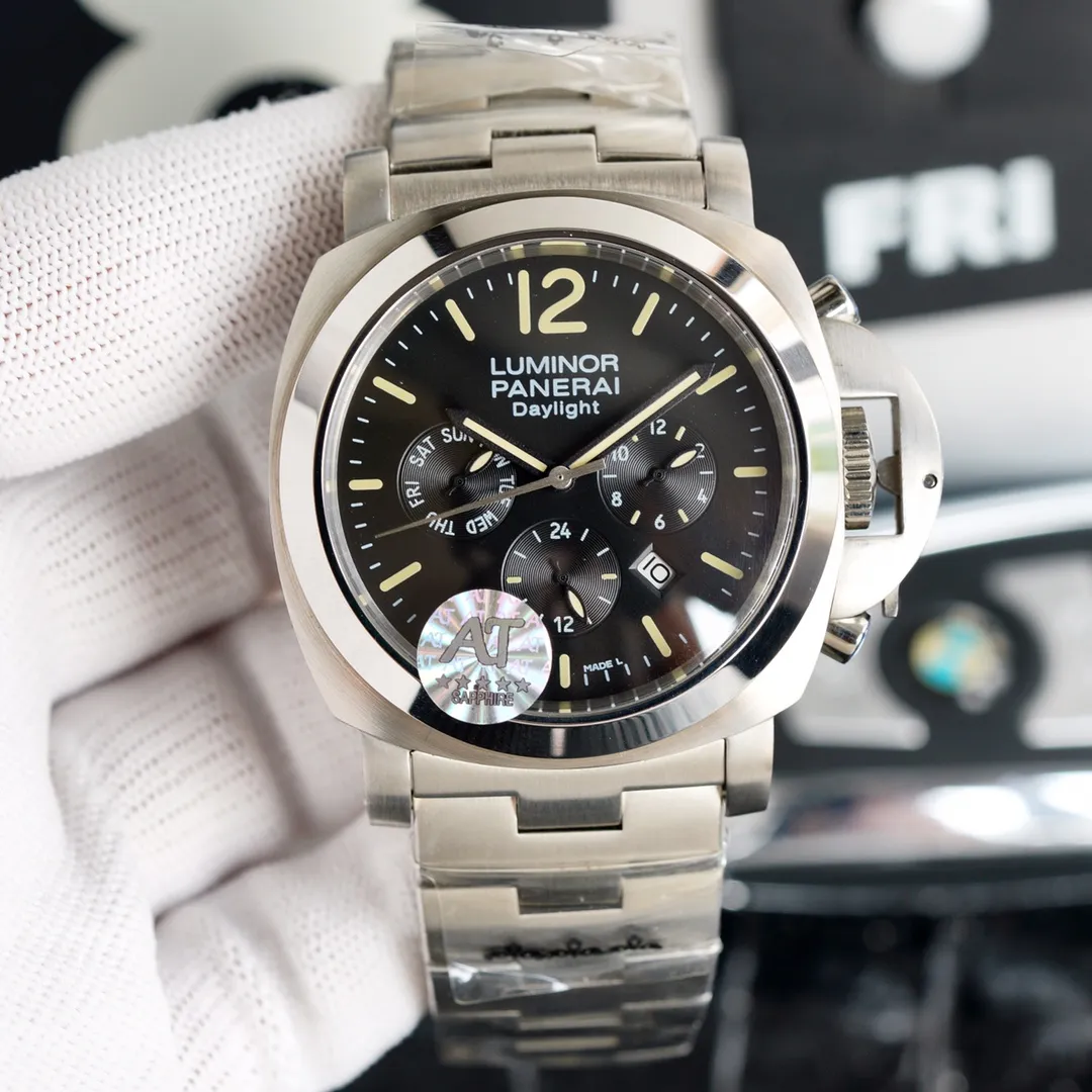 【Top replica】💰4500! Panerai's first release from a major manufacturer - real photos, upgraded version [highest version] kinetic energy reserve🌛sun, moon and star display. Special watch designated by the Italian Royal Navy. Known for precision machinery and excellent quality. Original imported multi-function 9100 fully automatic movement with month, day, date, dedicated super luminous and deep diving function. Combining Italian design style and Swiss professional technology, it has become a high-end watch in the field of sports and leisure. A boutique that tasteful people are eager to collect. (Size 44x12) Welcome to reprint!