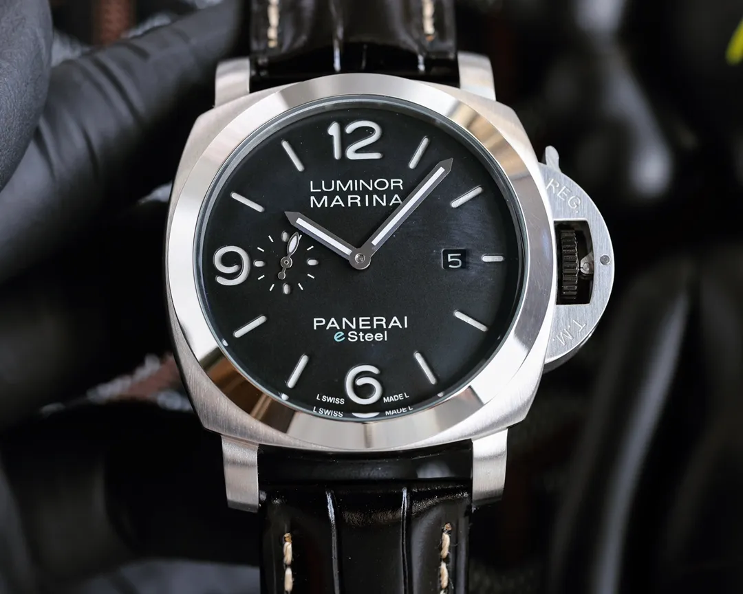 【Foreign trade import】💰1560! Panerai PANERAI curved coated glass 44mm*16mm first layer cowhide strap with original pin buckle fully automatic machine a watch from a tough guy