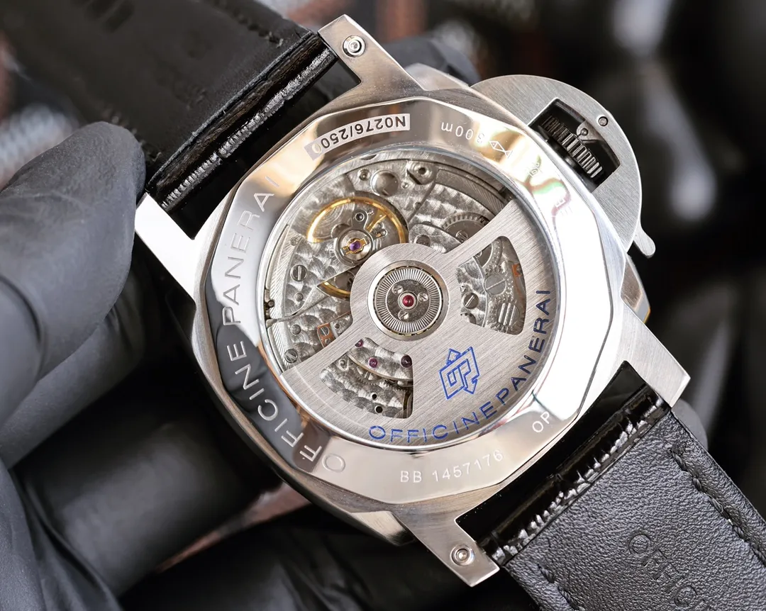 【Foreign trade import】💰1560! Panerai PANERAI curved coated glass 44mm*16mm first layer cowhide strap with original pin buckle fully automatic machine a watch from a tough guy