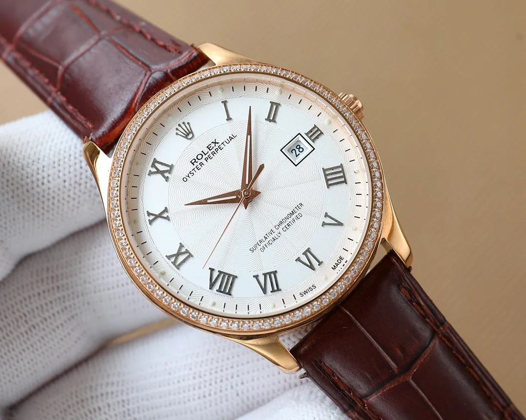 【Customized all-in-one machine】💰1720! Rolex's fine men's watches, classic three-hand design, noble atmosphere, gentlemanly style, excellent quality, are selling well all over the city. Using imported 9015 movement (zero repair), top-grade 316 fine steel case, imported calfskin strap, mineral super mirror, size 40*10.3mm🔥Top product, high quality products constantly🔥