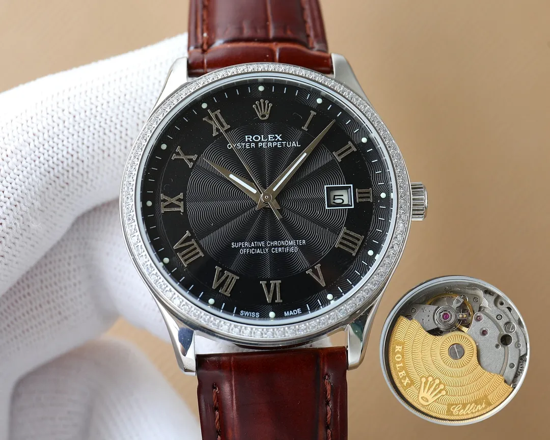 【Customized all-in-one machine】💰1720! Rolex's fine men's watches, classic three-hand design, noble atmosphere, gentlemanly style, excellent quality, are selling well all over the city. Using imported 9015 movement (zero repair), top-grade 316 fine steel case, imported calfskin strap, mineral super mirror, size 40*10.3mm🔥Top product, high quality products constantly🔥