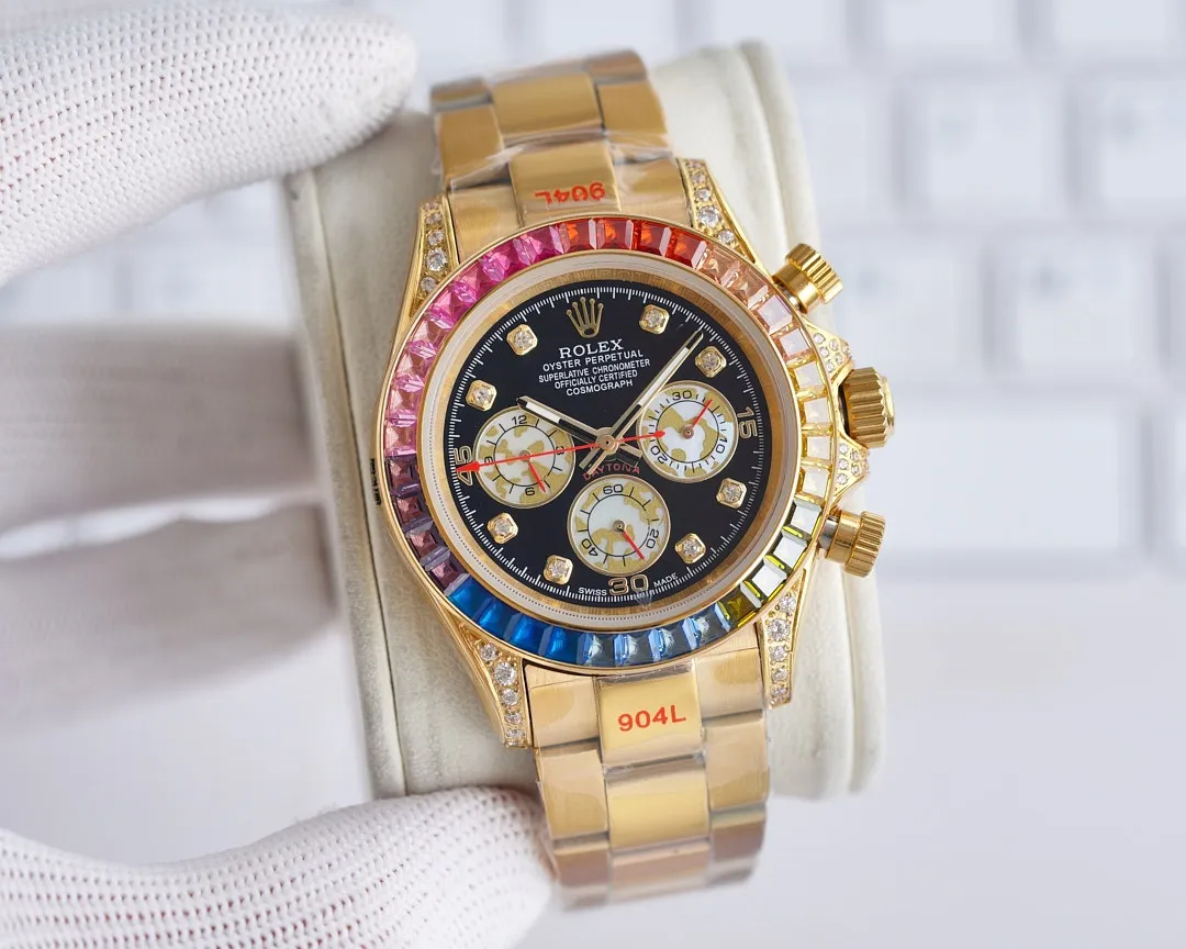 【Customized all-in-one machine】💰1720! Rolex Rainbow Daytona Series-ROLEX‼ ️Fine men's watches 🌹🌹🌹Noble and elegant, gentlemanly style, excellent quality, hot selling all over the city. Using fully automatic imported Citizen 9015 mechanical movement, top-grade 316 stainless steel case, sapphire mirror, size 42mm🔥The top products are constantly produced🔥