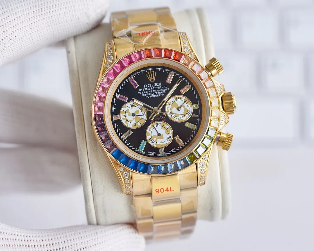 【Customized all-in-one machine】💰1720! Rolex Rainbow Daytona Series-ROLEX‼ ️Fine men's watches 🌹🌹🌹Noble and elegant, gentlemanly style, excellent quality, hot selling all over the city. Using fully automatic imported Citizen 9015 mechanical movement, top-grade 316 stainless steel case, sapphire mirror, size 42mm🔥The top products are constantly produced🔥