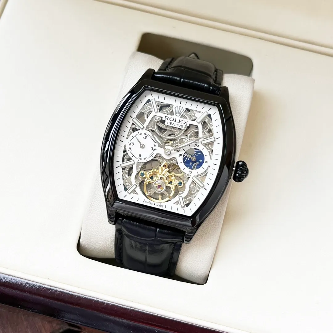 【Customized all-in-one machine】💰1560! Rolex-ROLEX men's watch, fully automatic imported 9015 all-in-one mechanical movement, sapphire mirror, 316L stainless steel case, genuine calfskin strap, simple and elegant, business essentials, size: diameter 42mm, thickness 12mm