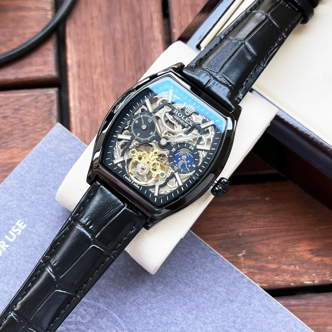 【Customized all-in-one machine】💰1560! Rolex-ROLEX men's watch, fully automatic imported 9015 all-in-one mechanical movement, sapphire mirror, 316L stainless steel case, genuine calfskin strap, simple and elegant, business essentials, size: diameter 42mm, thickness 12mm