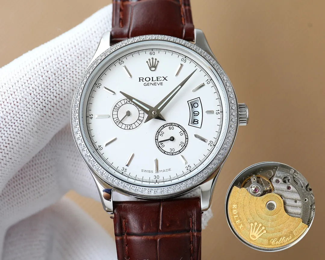 【Customized all-in-one machine】💰1720! Rolex's fine men's watches, classic three-hand design, noble atmosphere, gentlemanly style, excellent quality, are selling well all over the city. Using imported 9015 movement (zero repair), top-grade 316 fine steel case, imported calfskin strap, mineral super mirror, size 40*10.3mm🔥Top product, high quality products constantly🔥