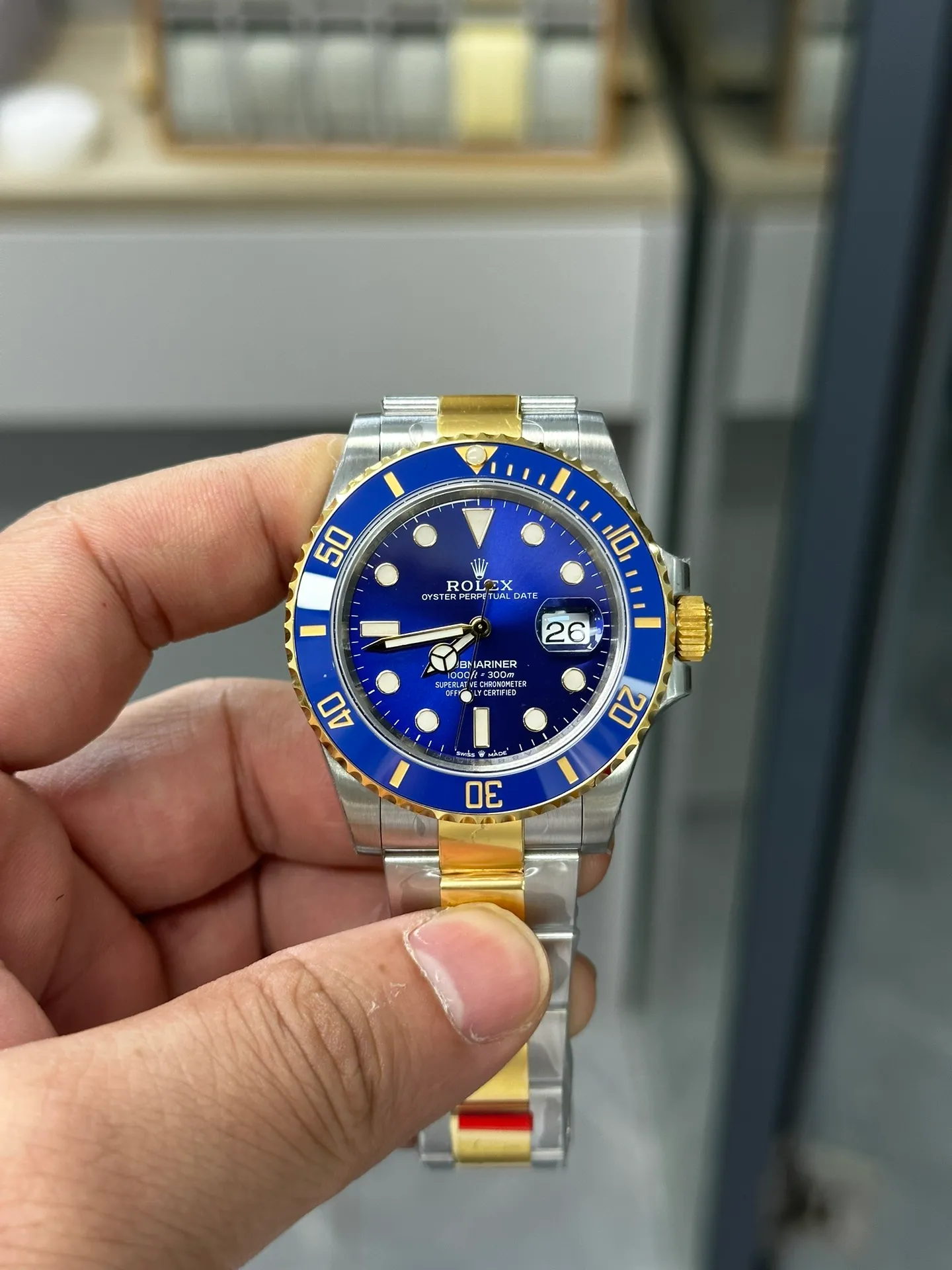 Rolex gold and blue Submariner real shot❤️