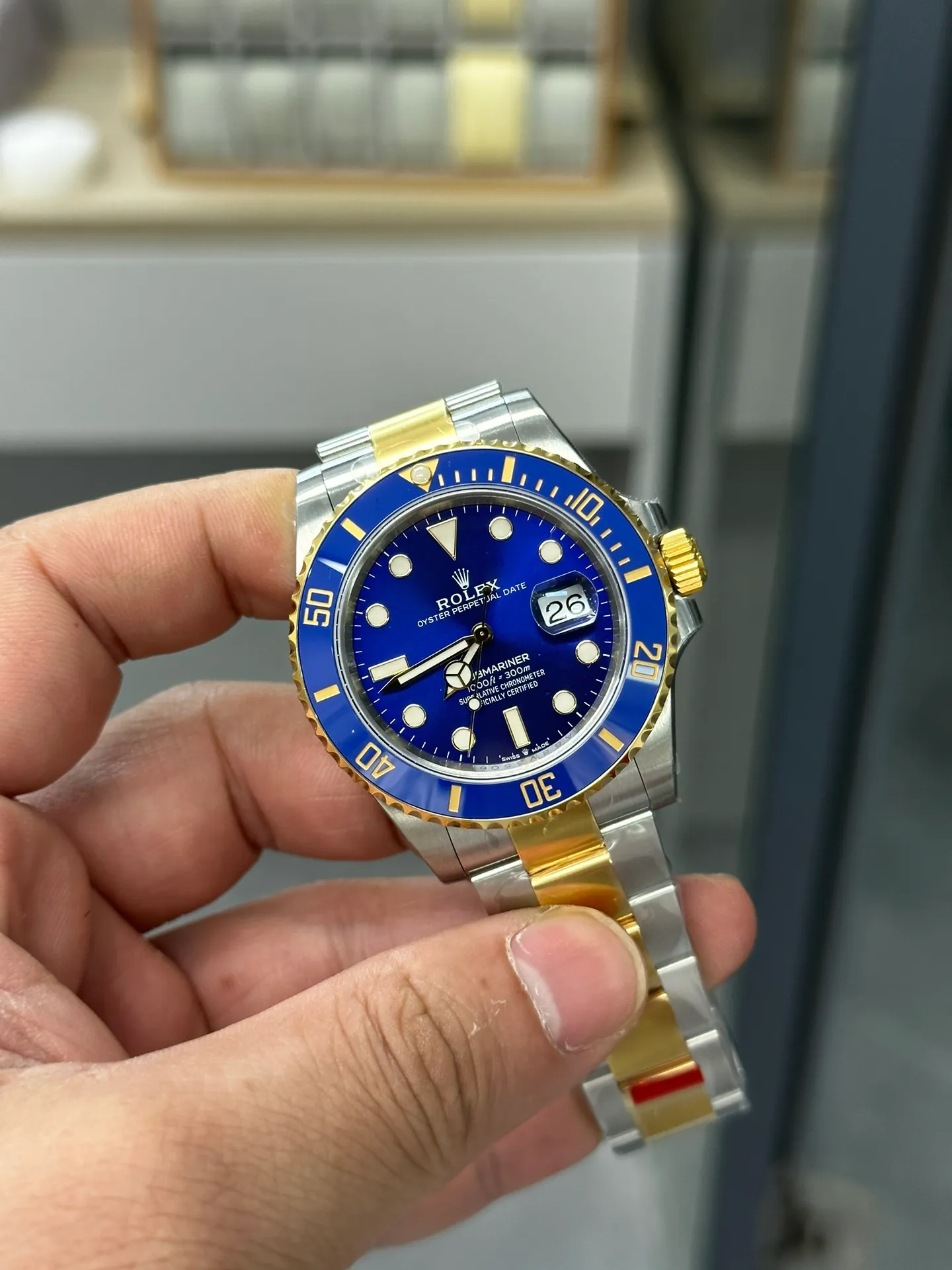 Rolex gold and blue Submariner real shot❤️