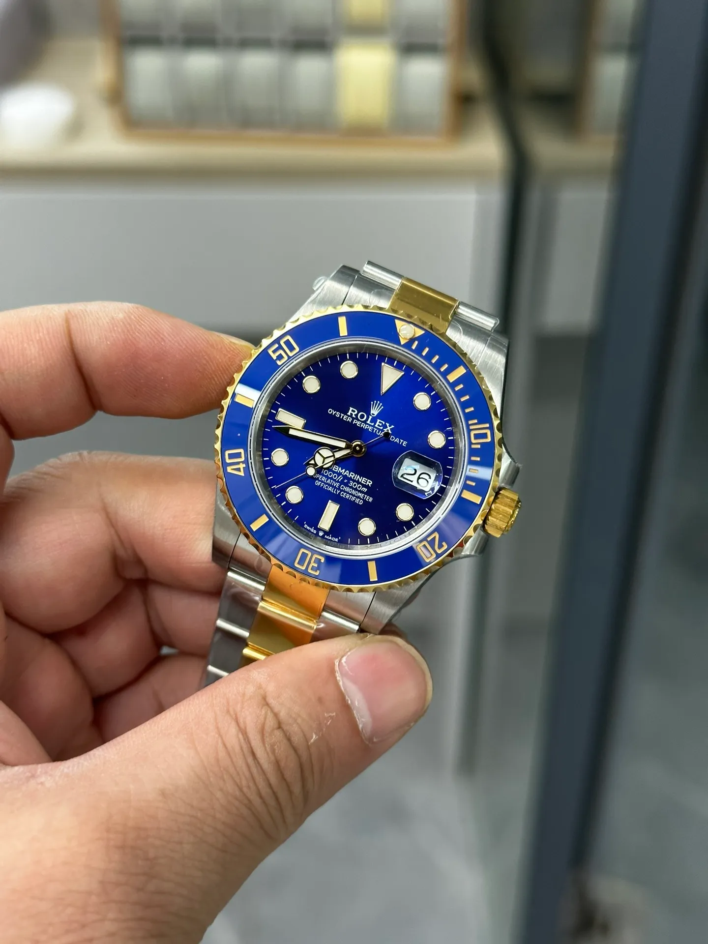 Rolex gold and blue Submariner real shot❤️