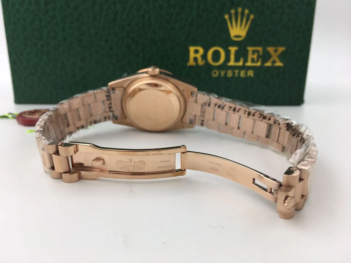 【Foreign Trade Import】💰1300 each! Rolex casual business fashion ladies mechanical watch. Five-star diamond characters embellish the dial, shining brightly and uniquely. The diamond-encrusted watch frame makes it even more feminine and elegant!