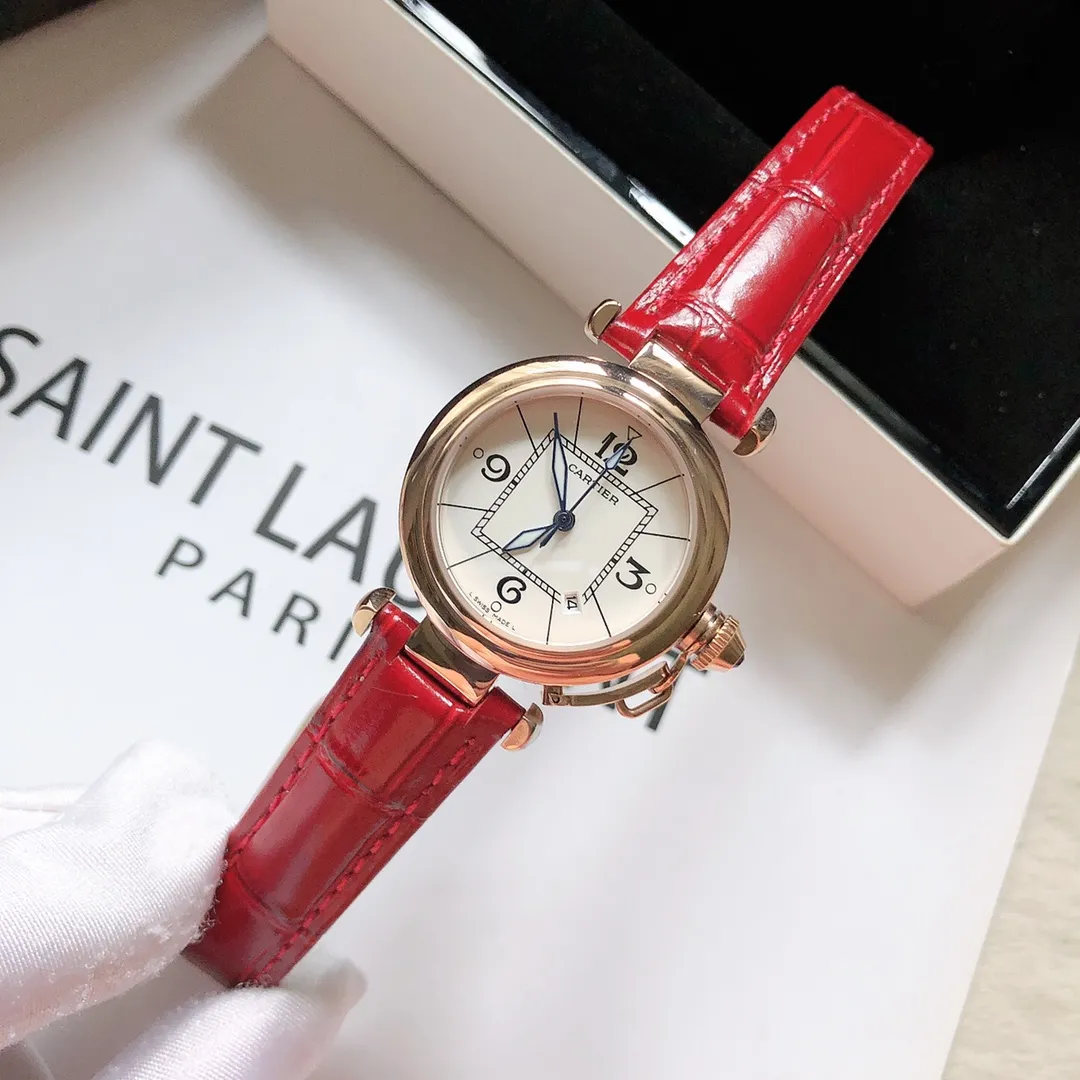 【Foreign trade import】💰960! Cartier's latest PASHADECARTIER Cartier 2021 #Pasha series watch, round within a square, 35mm watch, imported Swiss quartz movement, 316L stainless steel case, Italian calfskin strap, tempered steel blue hands, size 35mm