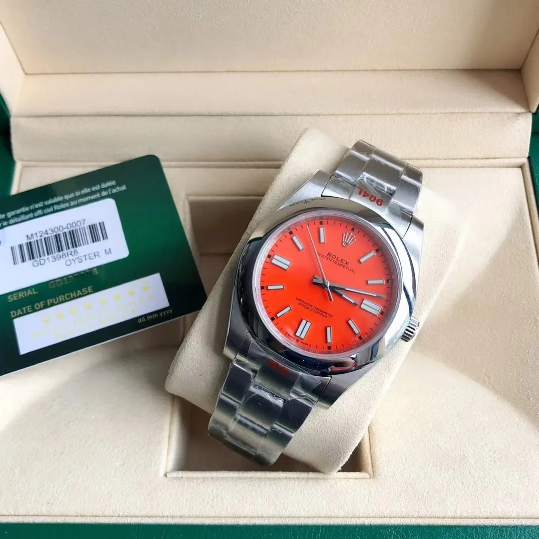 【High-end replica】💰1160! Rolex [Colorful Man, Oyster Life] The new Rolex Oyster Perpetual 41mm, the official synchronization model 124300 is perfectly crafted with original details, once again enhances the essence, and allows you to experience the original details of Citizen movement watches to the extreme. [Case] 316L stainless steel case, original synchronized shell shape and details (not the same model as the log-type case) to restore the thickness of the bezel, brushed lugs (matching the brushed texture of the bracelet), the sides of the case are rounded and full and brightly polished, perfectly synchronized with the original, the best 41mm shell size, 11mm dial thickness to achieve the original appearance reference 0 error [color] [Glass] Made of anti-scratch sapphire glass, the mirror surface is transparent and clear when reading, and the 6-digit exclusive small crown hidden mark is looming [Movement] Continue to use the new Citizen 8215 movement, accurate, stable and reliable [Literal] Using the original seven-color full-process computer numerical control color matching, the first original color matching in its class, perfectly matching the seven-color gorgeous and dazzling [Color] The super luminous color is comparable to the original in terms of durability and luminous color, perfectly interpreting the colorful essence of the original - Tiffany Blue is even more elegant and chic [Bracelet] The three-bead bracelet uses sandblasting of parts (each grain) and the latest surface coating process to restore the texture and luster of the original strap (differentiating the log-type three-bead bracelet). The sandblasted texture is perfectly combined with the ear rods of the case. The original buckle is synchronized with the original recessed crown mark to avoid scratching the sleeves. Deeply appreciate the original design concept and give feedback with heart.