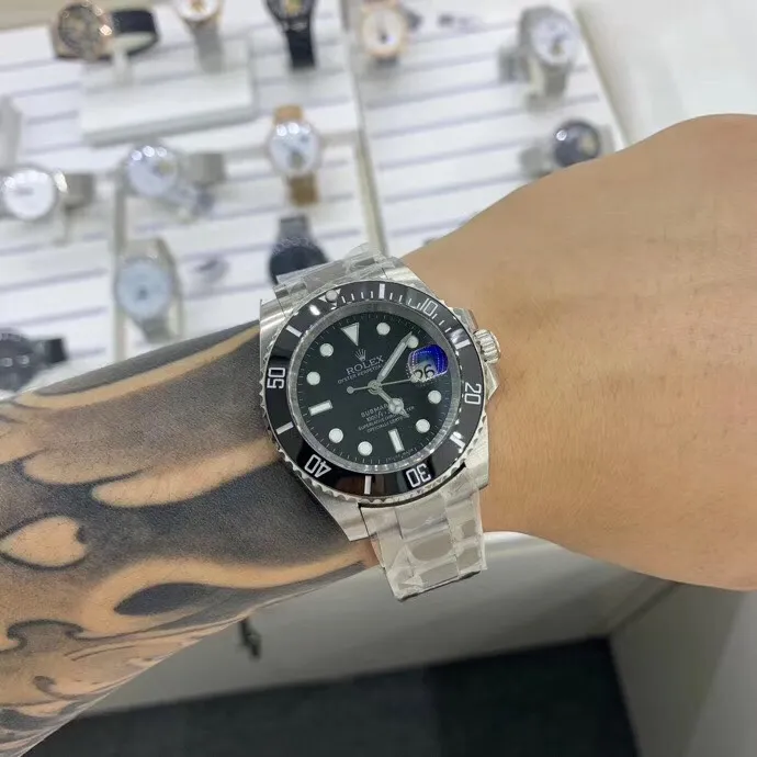 【Foreign trade import】💰850! 🚺ROLEX⌚️ROLEX Submariner Series Ceramic Ring (Super Luminous) Genuine Synchronized New Polishing Process Size-40mm Blue Light Sapphire Glass Three-Bead Steel Belt with Safety Buckle/Special Tape⌚️6-digit Hidden Engraved Anti-Counterfeiting Crown Logo
