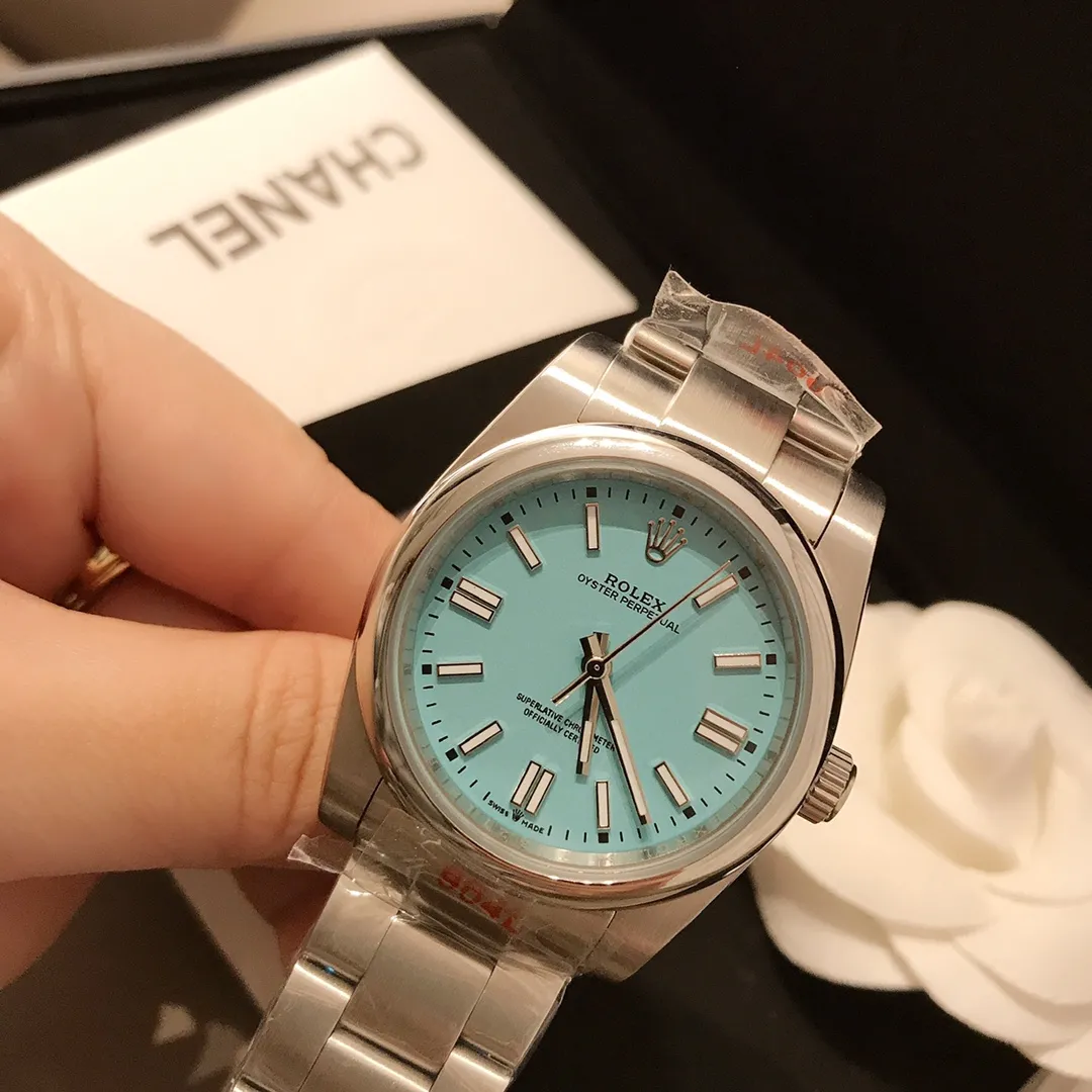 【Foreign trade import】💰920! Rolex Oyster Perpetual Craftsmanship and Quality Women's Mechanical Watch Stainless Steel 36mm Colorful Colors Different Summer Colors Rolex Women's Watches