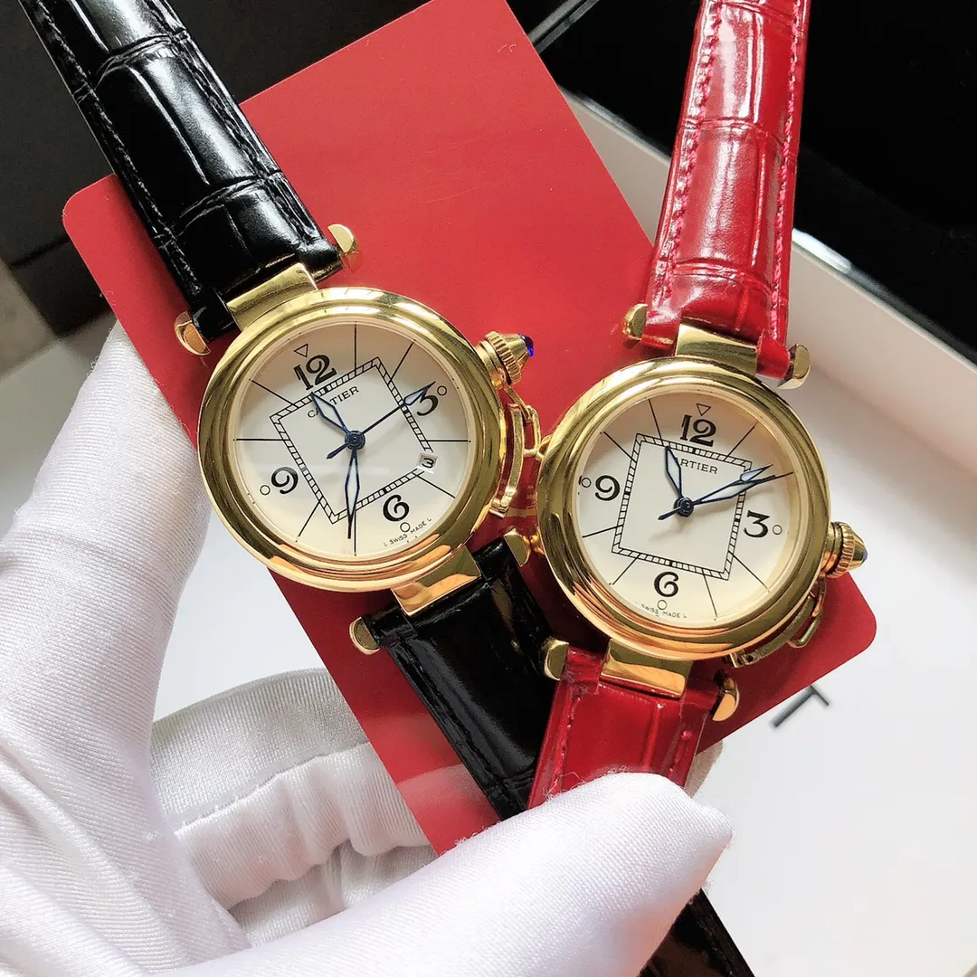 【Foreign trade import】💰960! Cartier's latest PASHADECARTIER Cartier 2021 #Pasha series watch, round within a square, 35mm watch, imported Swiss quartz movement, 316L stainless steel case, Italian calfskin strap, tempered steel blue hands, size 35mm